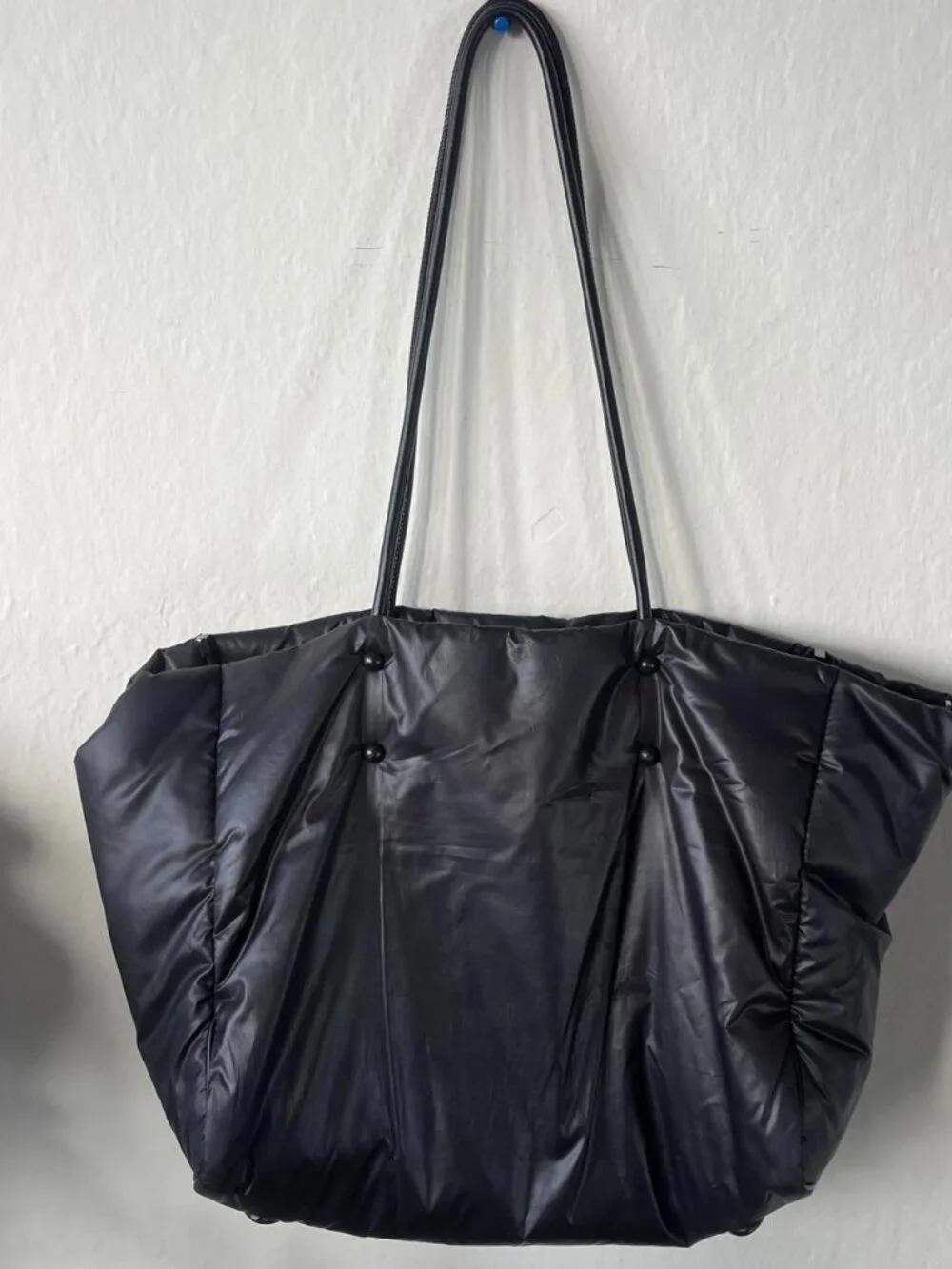 Kate Spade New York Puffer Tote Bag Black Nylon Large